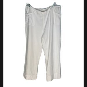 Soft Surroundings White Cotton Cropped Pull On Pants Size XL
